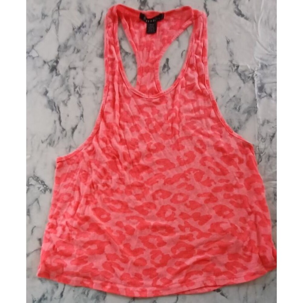 Bozzolo Tank Top Women/Juniors M Razorback Leopard Print Sheer Boho Beach‎